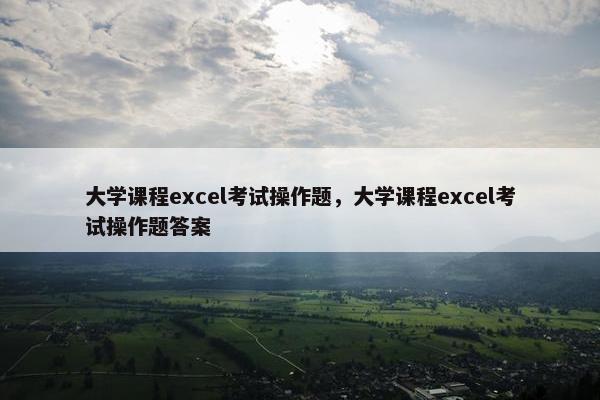大学课程excel考试操作题，大学课程excel考试操作题答案
