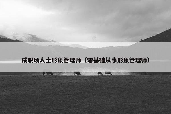 成职场人士形象管理师（零基础从事形象管理师）