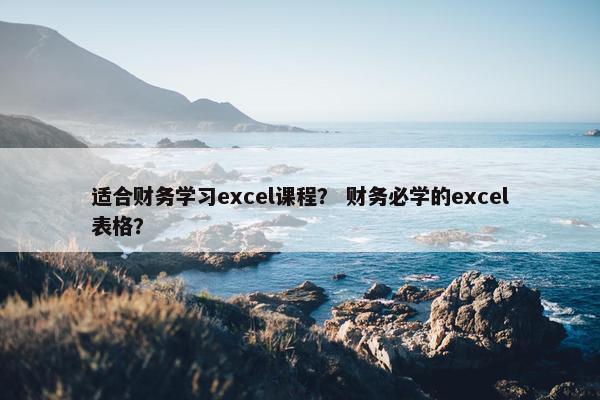 适合财务学习excel课程？ 财务必学的excel表格？