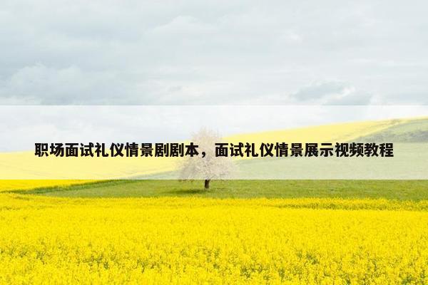 职场面试礼仪情景剧剧本，面试礼仪情景展示视频教程
