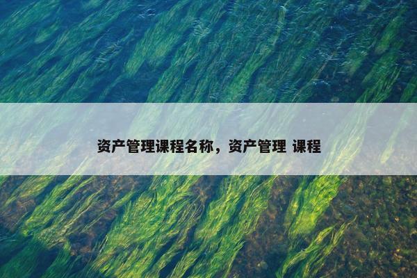 资产管理课程名称，资产管理 课程