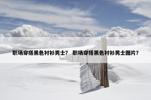 职场穿搭黑色衬衫男士？ 职场穿搭黑色衬衫男士图片？