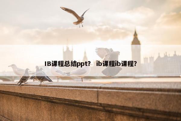 IB课程总结ppt？ ib课程ib课程？