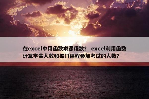 在excel中用函数求课程数？ excel利用函数计算学生人数和每门课程参加考试的人数？