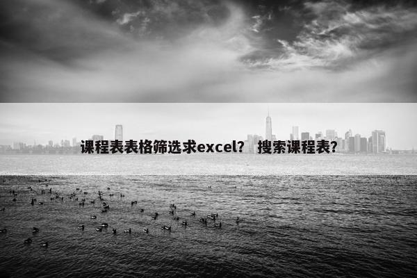 课程表表格筛选求excel？ 搜索课程表？