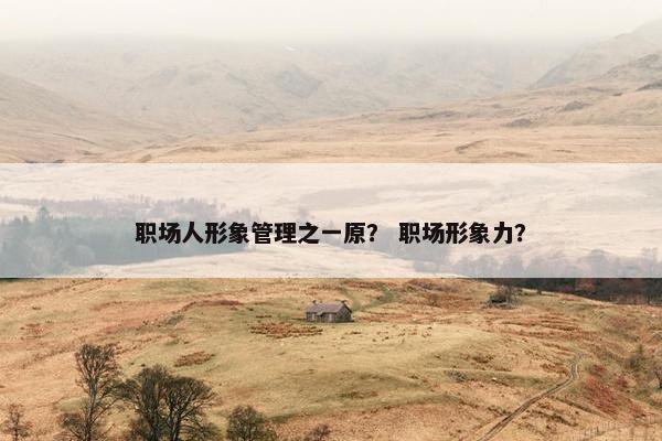 职场人形象管理之一原？ 职场形象力？