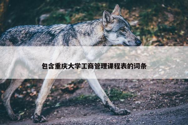 包含重庆大学工商管理课程表的词条
