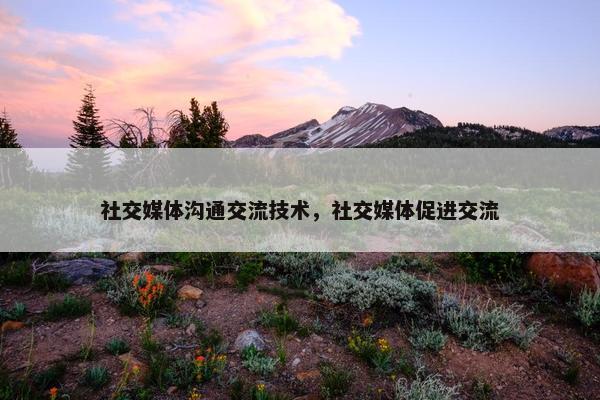 社交媒体沟通交流技术，社交媒体促进交流