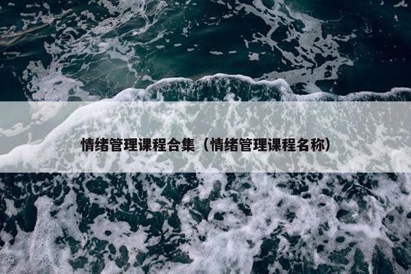 情绪管理课程合集（情绪管理课程名称）