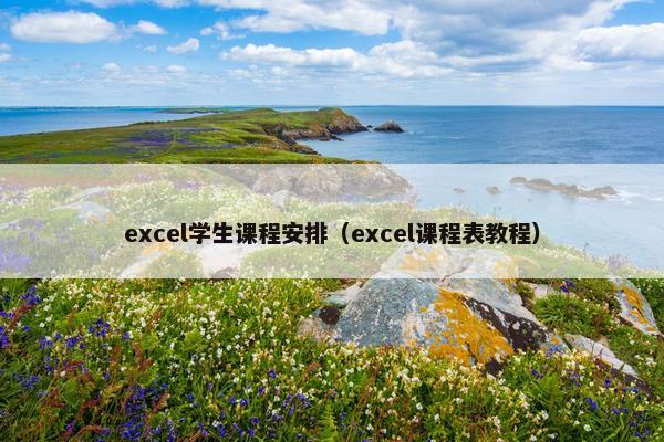 excel学生课程安排（excel课程表教程）
