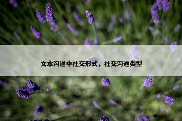 文本沟通中社交形式，社交沟通类型