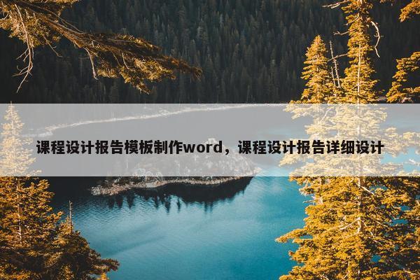 课程设计报告模板制作word，课程设计报告详细设计
