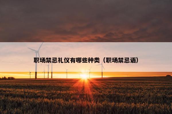 职场禁忌礼仪有哪些种类（职场禁忌语）