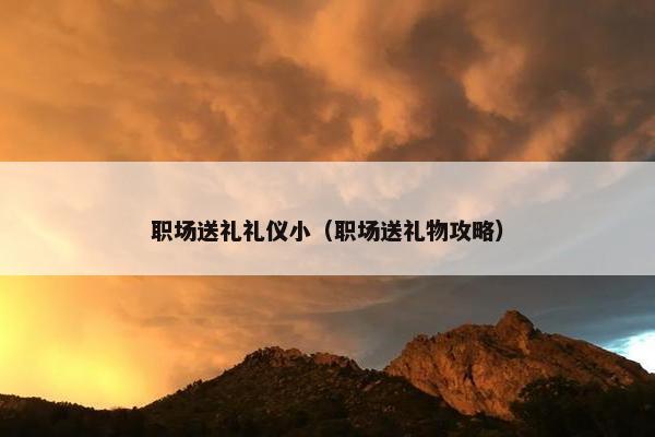 职场送礼礼仪小（职场送礼物攻略）