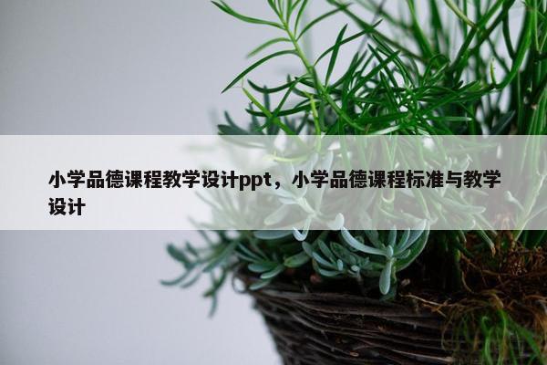 小学品德课程教学设计ppt，小学品德课程标准与教学设计