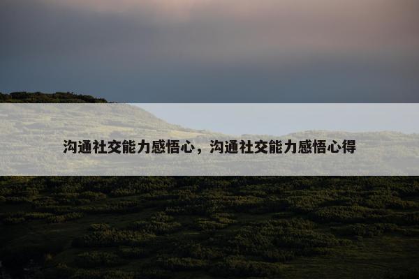 沟通社交能力感悟心，沟通社交能力感悟心得