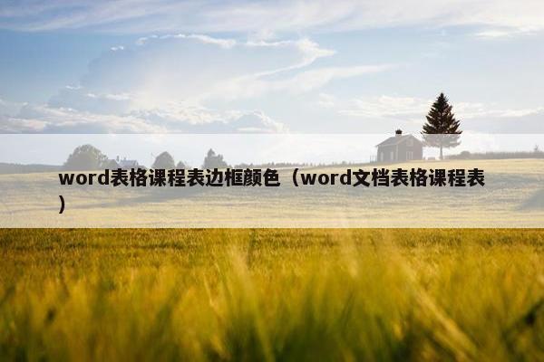 word表格课程表边框颜色（word文档表格课程表）