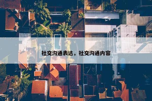 社交沟通表达，社交沟通内容