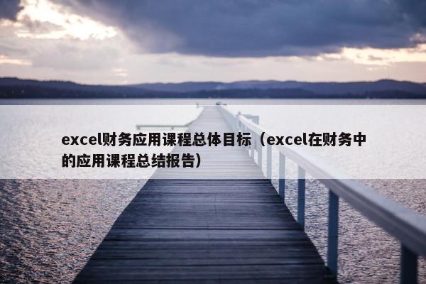 excel财务应用课程总体目标（excel在财务中的应用课程总结报告）