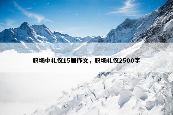 职场中礼仪15篇作文，职场礼仪2500字