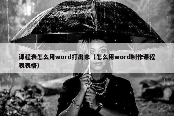 课程表怎么用word打出来（怎么用word制作课程表表格）