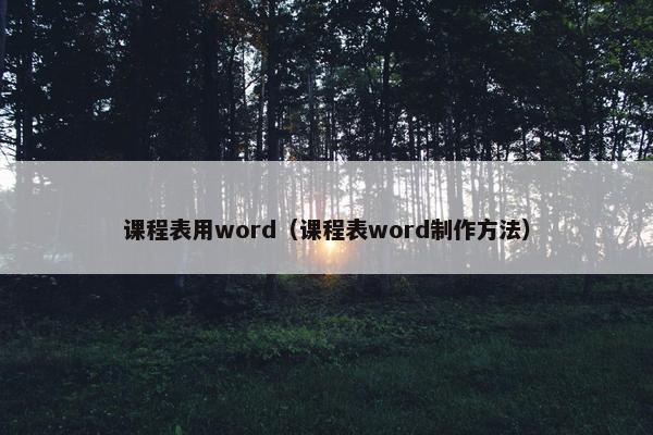课程表用word（课程表word制作方法）
