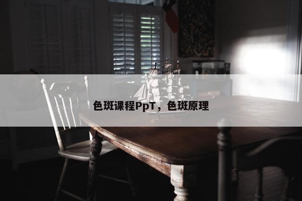 色斑课程PpT，色斑原理