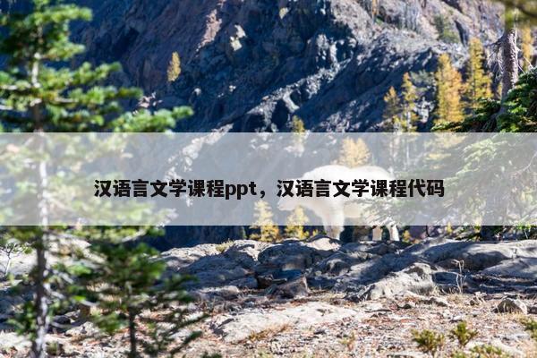 汉语言文学课程ppt，汉语言文学课程代码