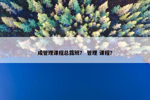 成管理课程总裁班？ 管理 课程？