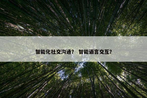 智能化社交沟通？ 智能语言交互？