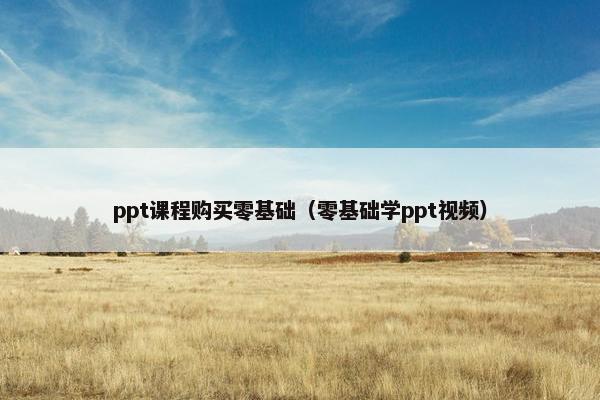 ppt课程购买零基础（零基础学ppt视频）
