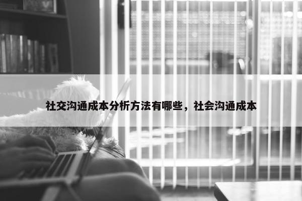 社交沟通成本分析方法有哪些，社会沟通成本