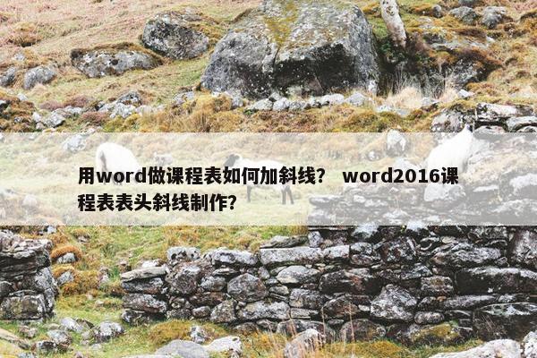 用word做课程表如何加斜线？ word2016课程表表头斜线制作？