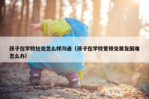 孩子在学校社交怎么样沟通（孩子在学校觉得交朋友困难怎么办）