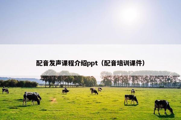 配音发声课程介绍ppt（配音培训课件）