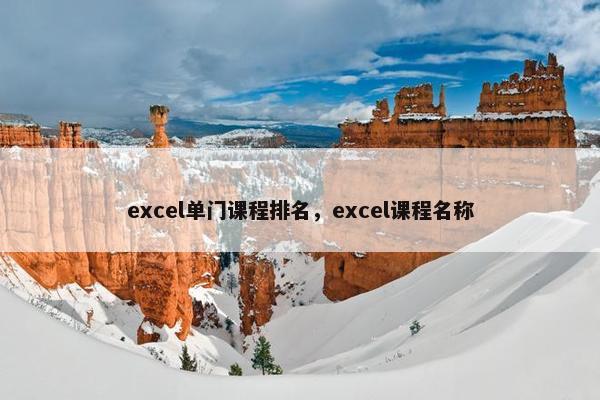 excel单门课程排名，excel课程名称