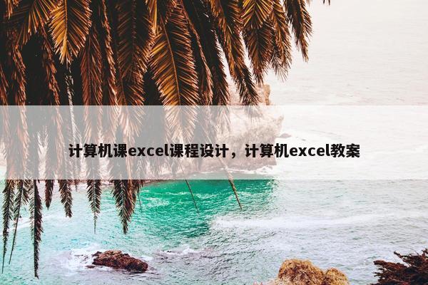 计算机课excel课程设计，计算机excel教案