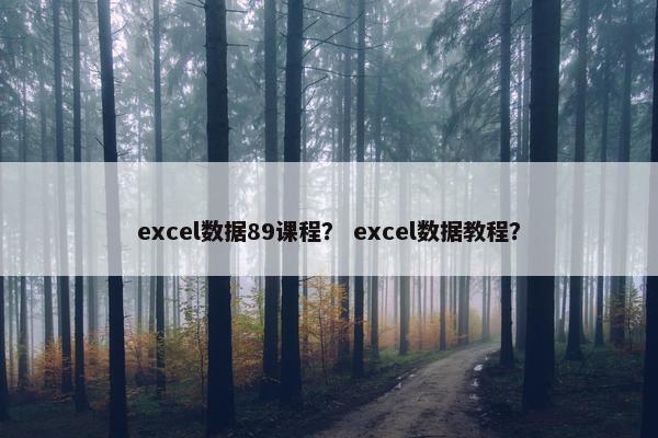 excel数据89课程？ excel数据教程？