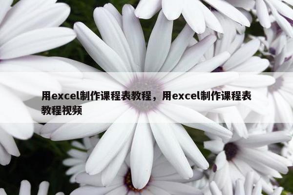 用excel制作课程表教程，用excel制作课程表教程视频