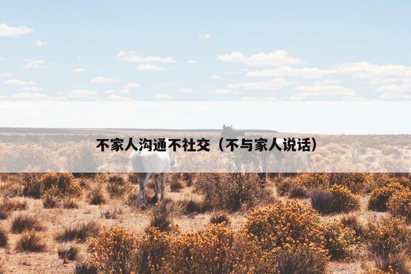 不家人沟通不社交（不与家人说话）