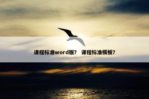 课程标准word版？ 课程标准模板？