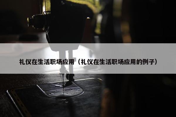 礼仪在生活职场应用（礼仪在生活职场应用的例子）