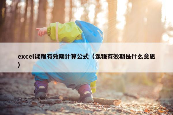 excel课程有效期计算公式（课程有效期是什么意思）