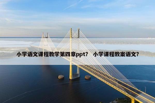 小学语文课程教学第四章ppt？ 小学课程教案语文？