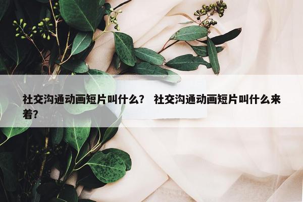 社交沟通动画短片叫什么？ 社交沟通动画短片叫什么来着？