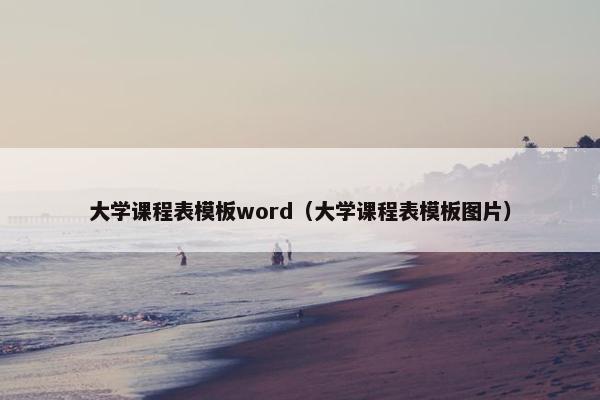 大学课程表模板word（大学课程表模板图片）