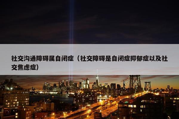 社交沟通障碍属自闭症（社交障碍是自闭症抑郁症以及社交焦虑症）