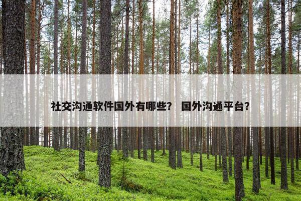 社交沟通软件国外有哪些？ 国外沟通平台？