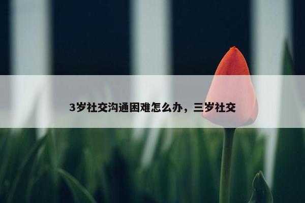 3岁社交沟通困难怎么办，三岁社交