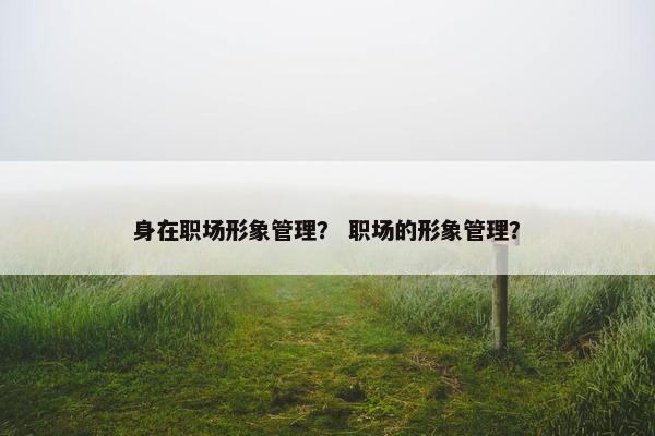 身在职场形象管理？ 职场的形象管理？